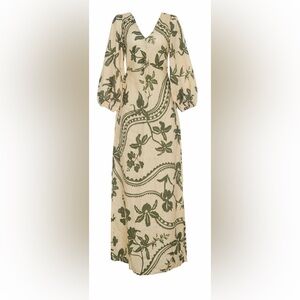 ENCANTADORE Simone Ivory Emerald Dress